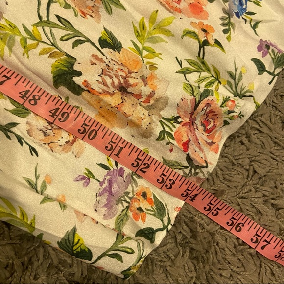 Alice + Olivia NEW Harmony Floral Drapey Side Slit Slip Dress In Gardenia Sz 10 - Picture 13 of 16